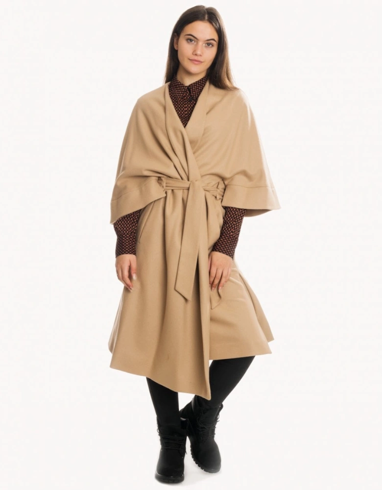 Wool Cashmere Womens Wrap Coat