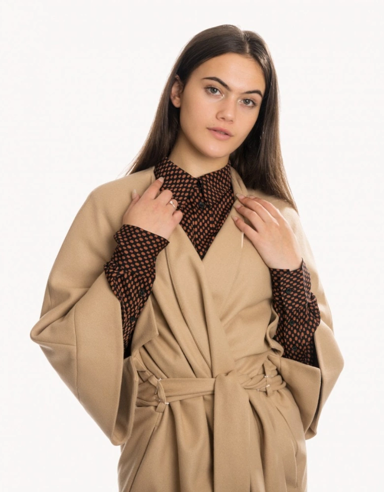 Wool Cashmere Womens Wrap Coat