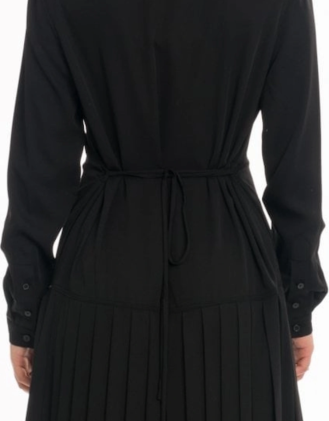 Pleated Long Sleeve Womens Dress