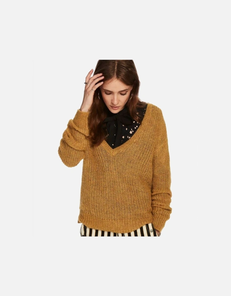 Deep V-Neck Soft Womens Knit Jumper