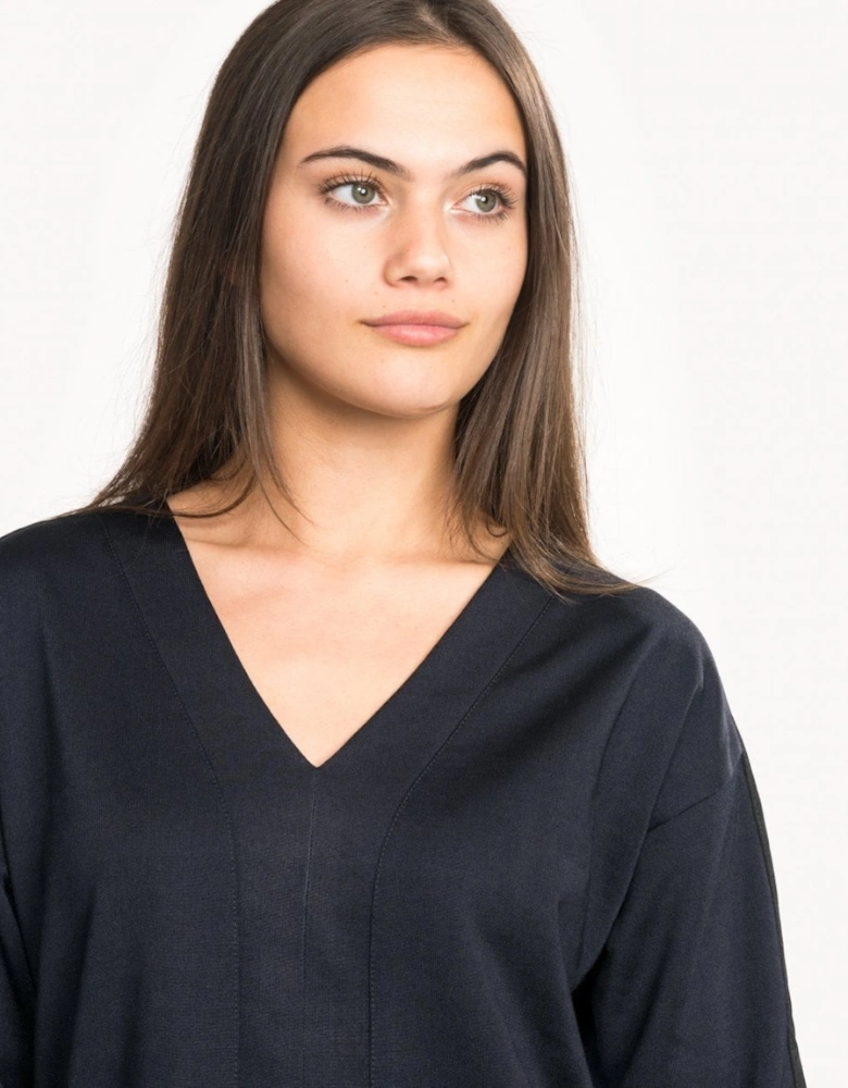 V-Neck Sweat Panel Sleeved Womens Dress