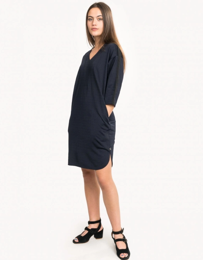 V-Neck Sweat Panel Sleeved Womens Dress