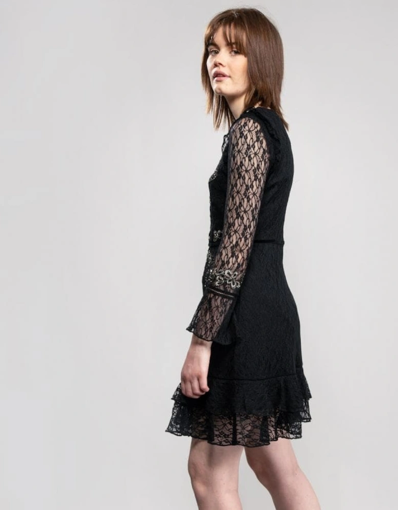 Bella Sparkle Embelished Lace Womens Dress