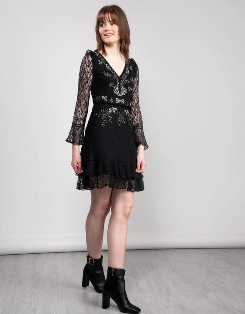 Bella Sparkle Embelished Lace Womens Dress