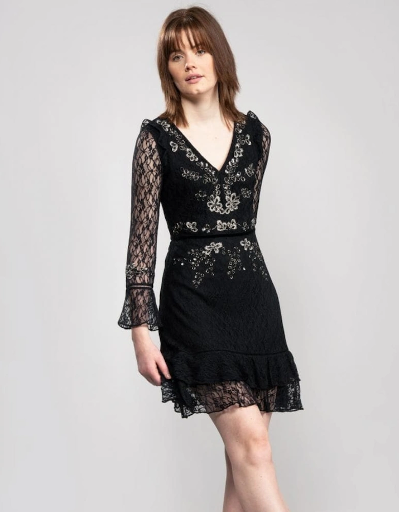 Bella Sparkle Embelished Lace Womens Dress