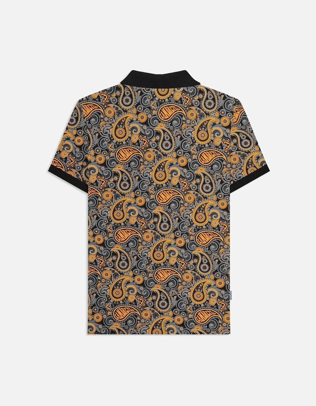 Mens Paisley Brand Three Button Retro Polo Shirt Top