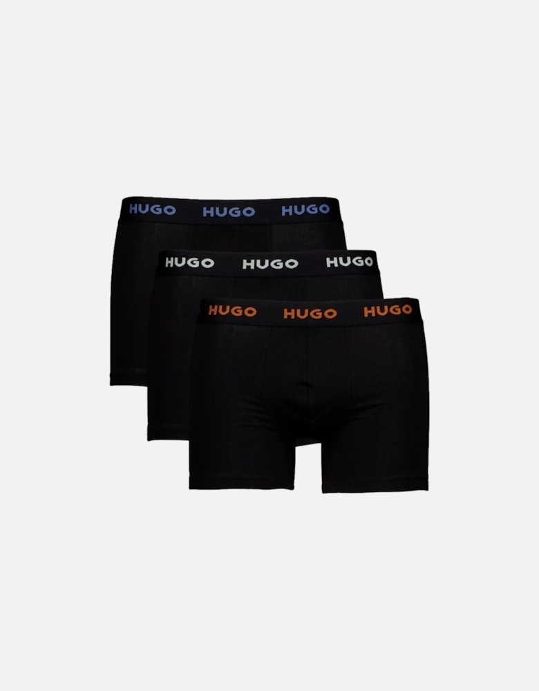 3-Pack Classic Logo Boxer Briefs, Black w/ orange/blue/white