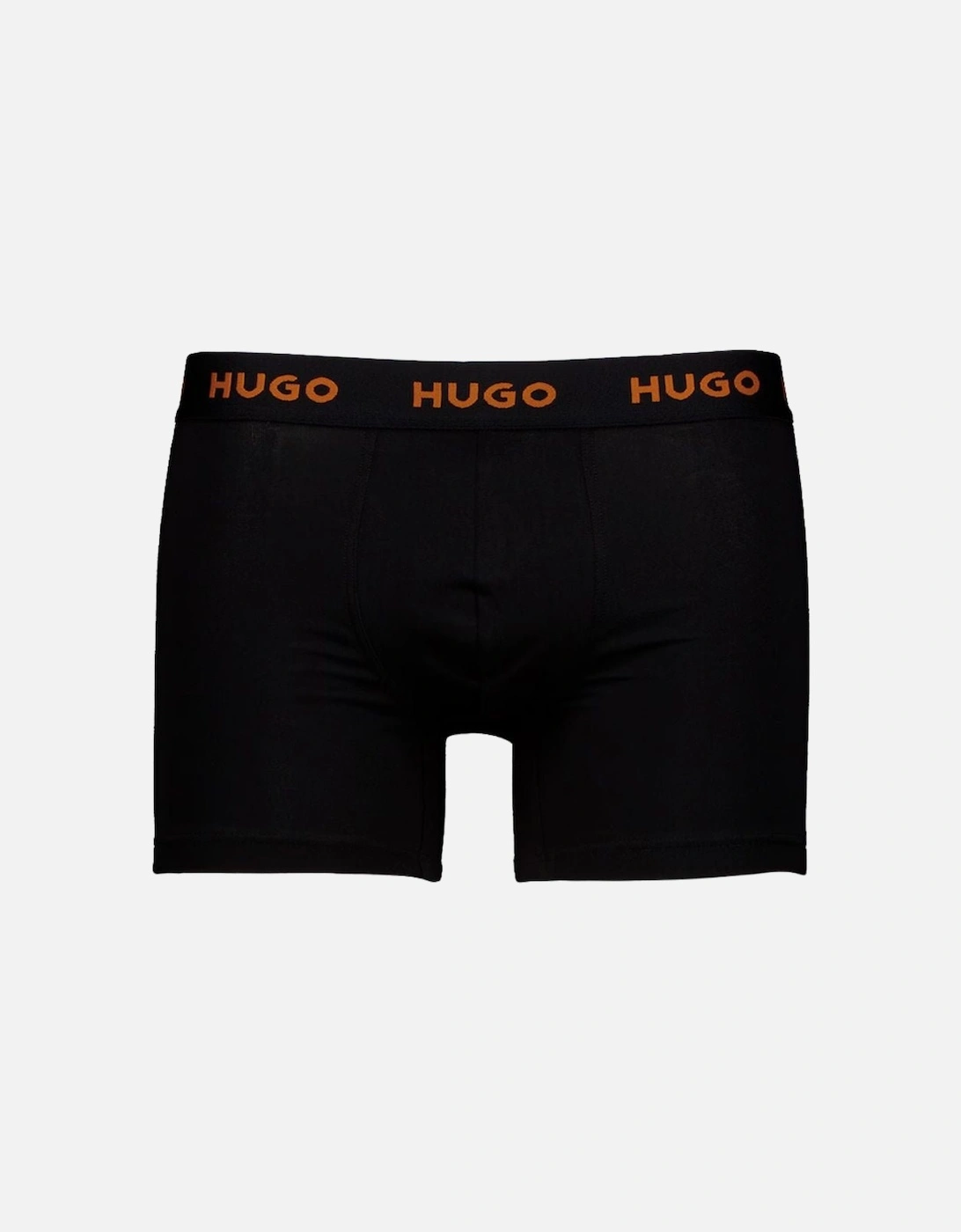 3-Pack Classic Logo Boxer Briefs, Black w/ orange/blue/white