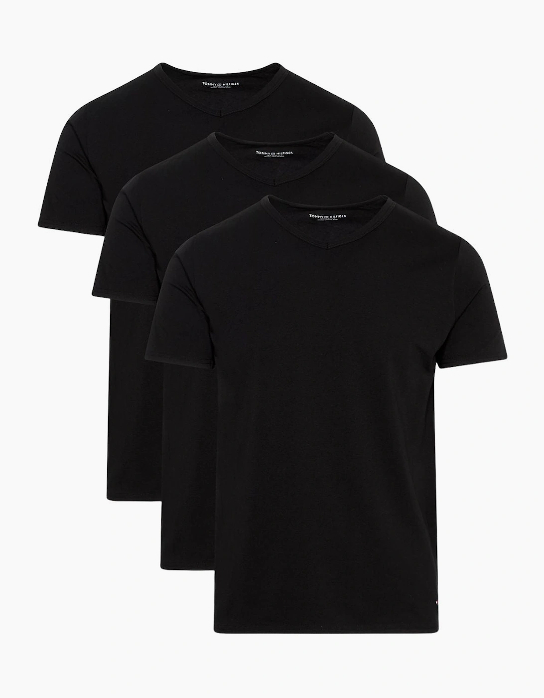 Tommy Hilfiger Men's 3-Pack Stretch Cotton V-Neck T-Shirts, Black - Size, 33/32/32/38