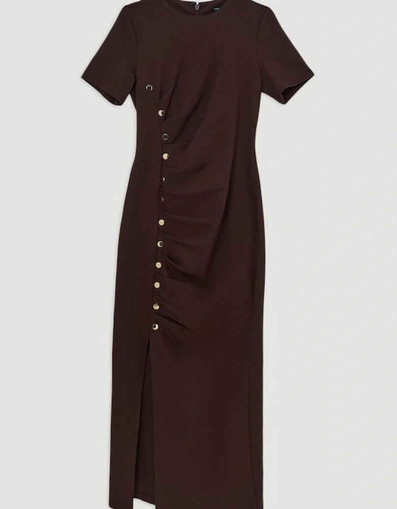 Ponte Tuck Jersey Midi Dress