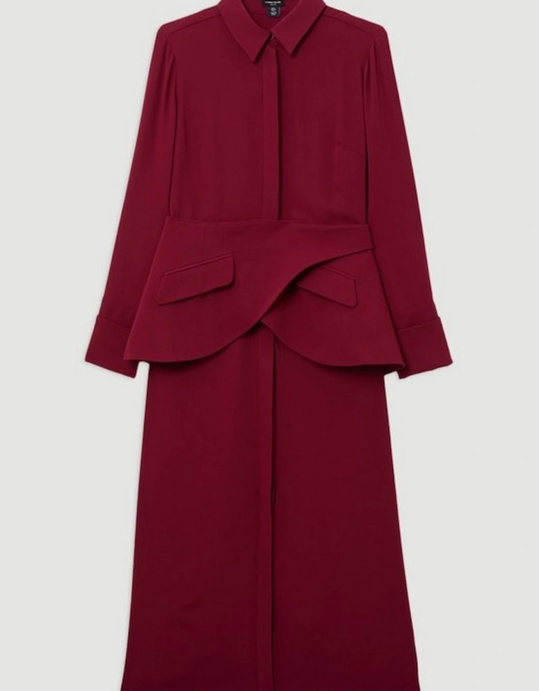 Petite Soft Tailored Belted Maxi Shirt Dress