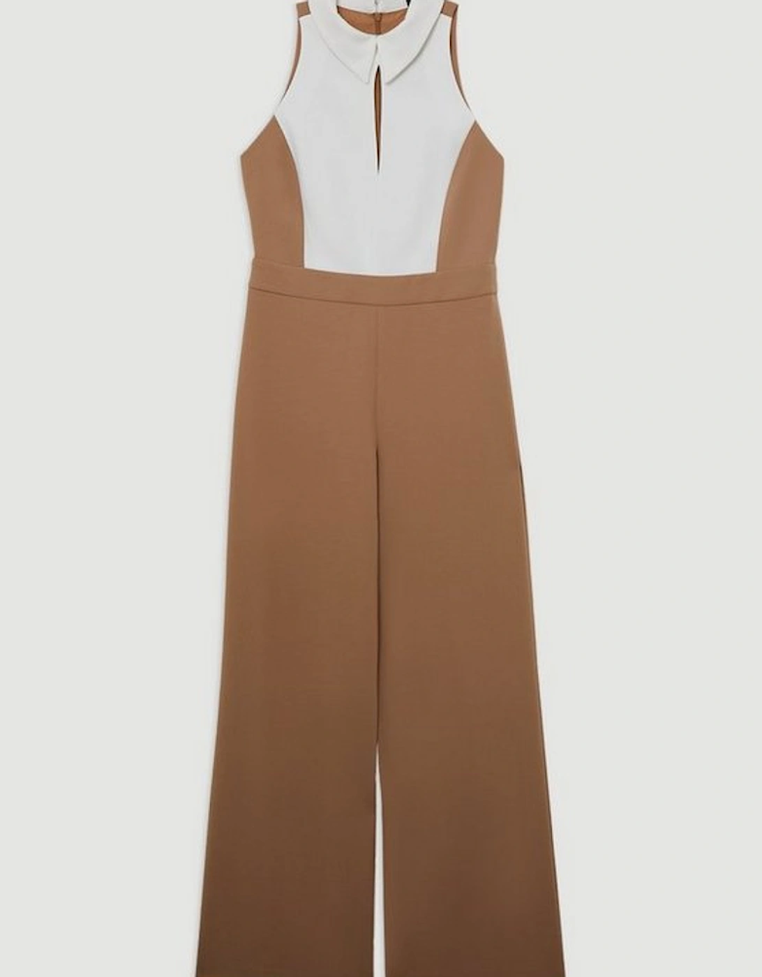 Compact Stretch Tailored Sleeveless Jumpsuit