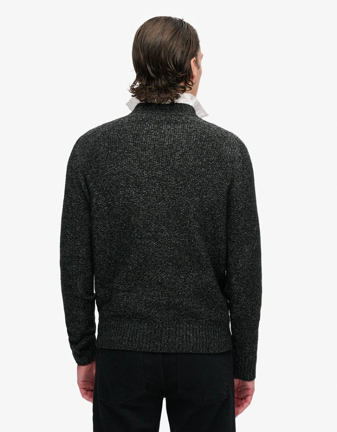 Men's Chunky Raglan Jumper Black