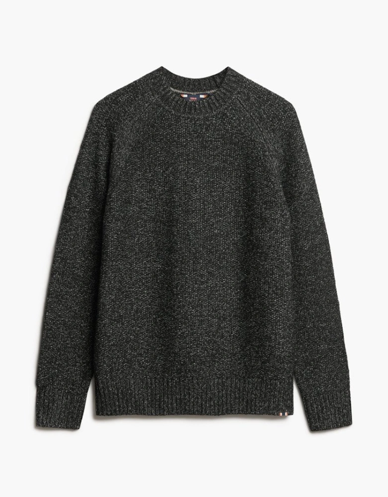 Men's Chunky Raglan Jumper Black