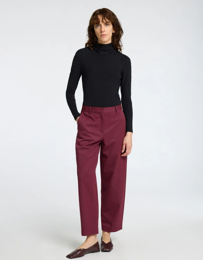 Femme Manja Long Sleeve Drapey High Neck Top Black