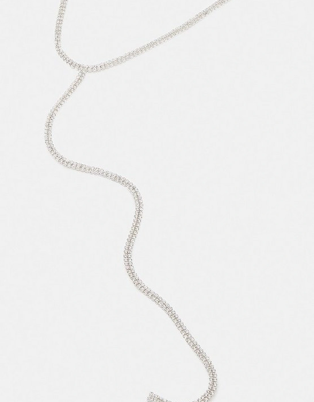 Silver Plated Diamante Drop Necklace