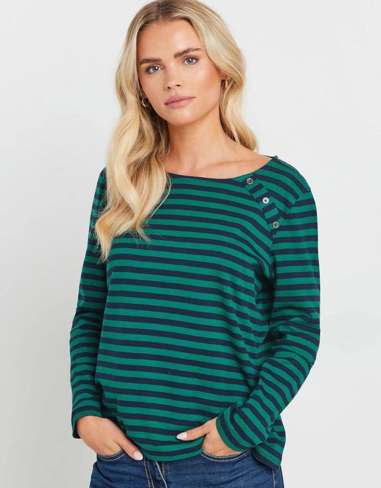 Petite Long Sleeve Crew Neck Top - Teal