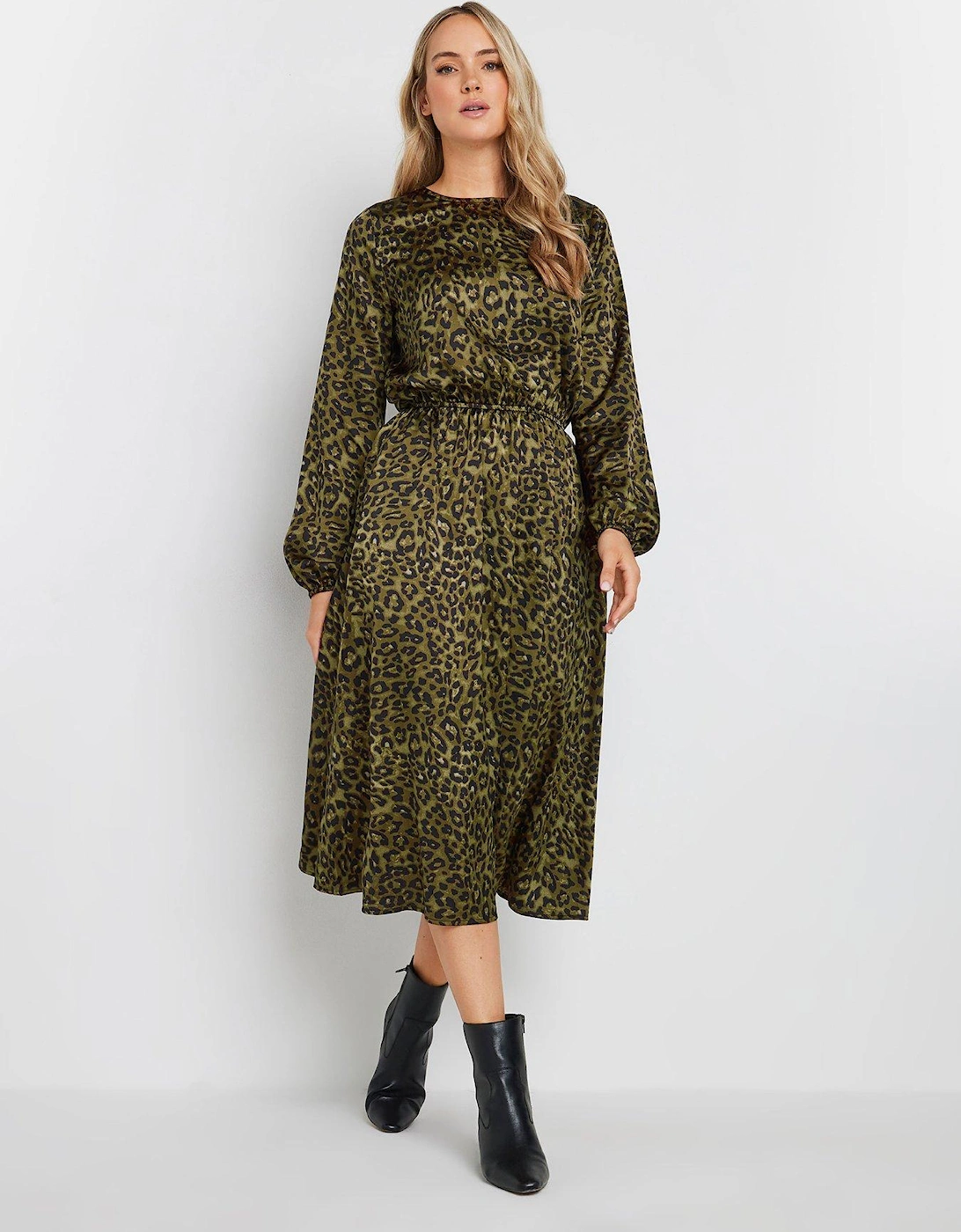 Animal Sleeve Midi Dress - Natural, 2 of 1