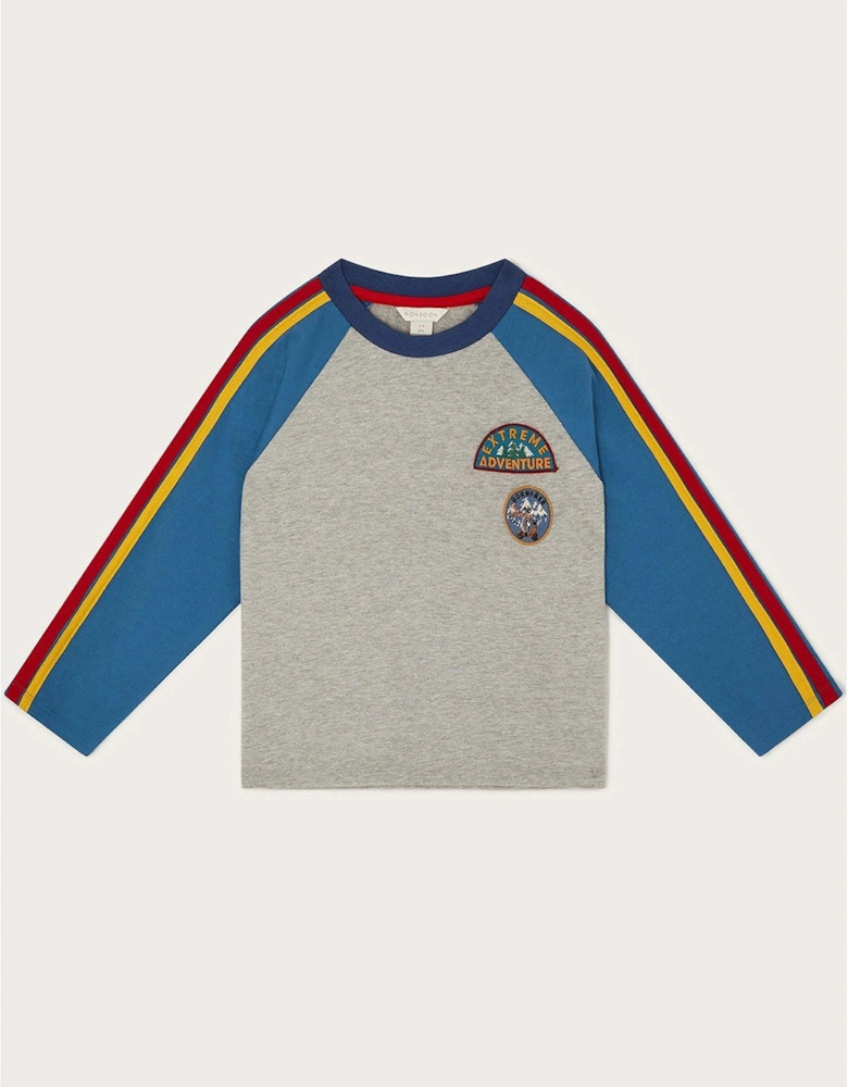 Boys Contrast Raglan T-Shirt - Grey