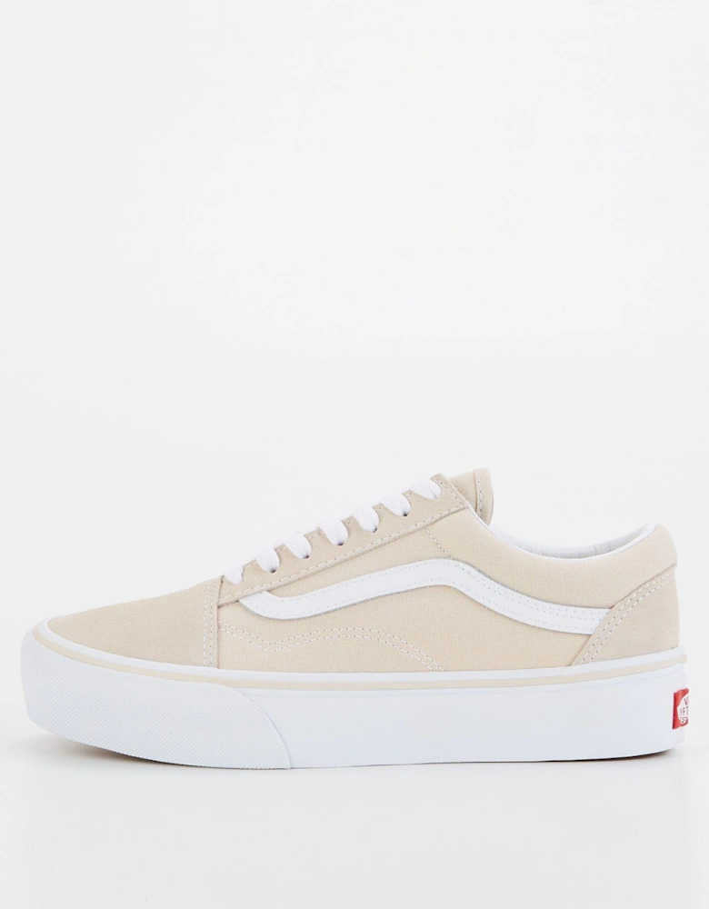 Womens Old Skool Platform Trainers - Blue - Beige