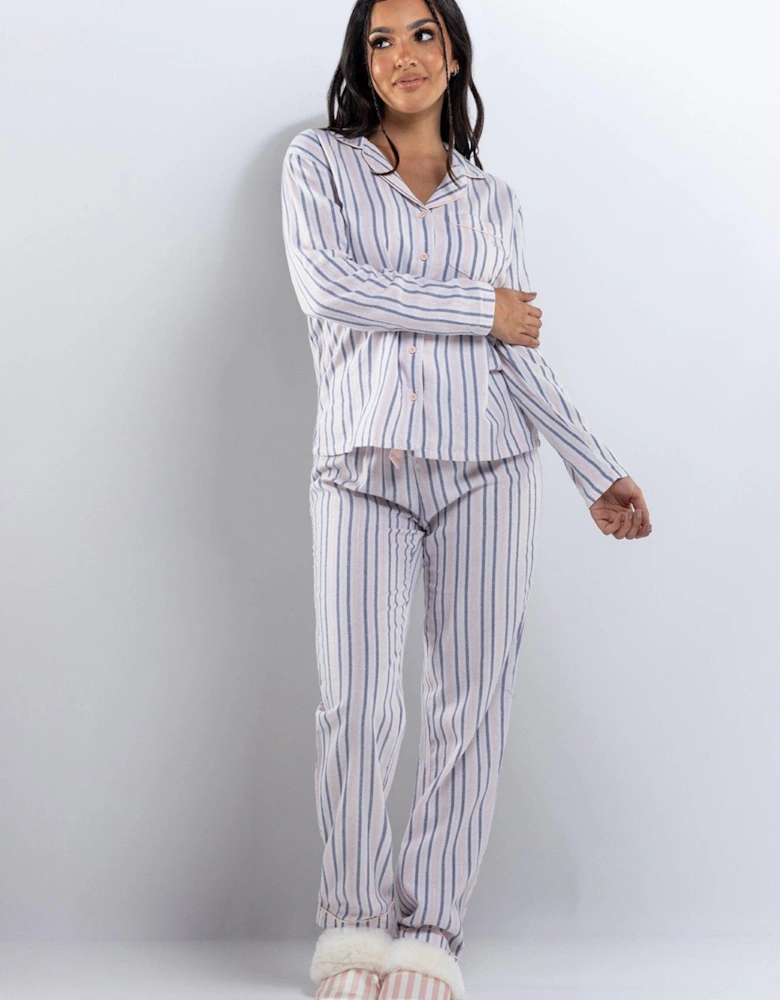 Preppy Stripe Pj In A Bag - Pink Mix