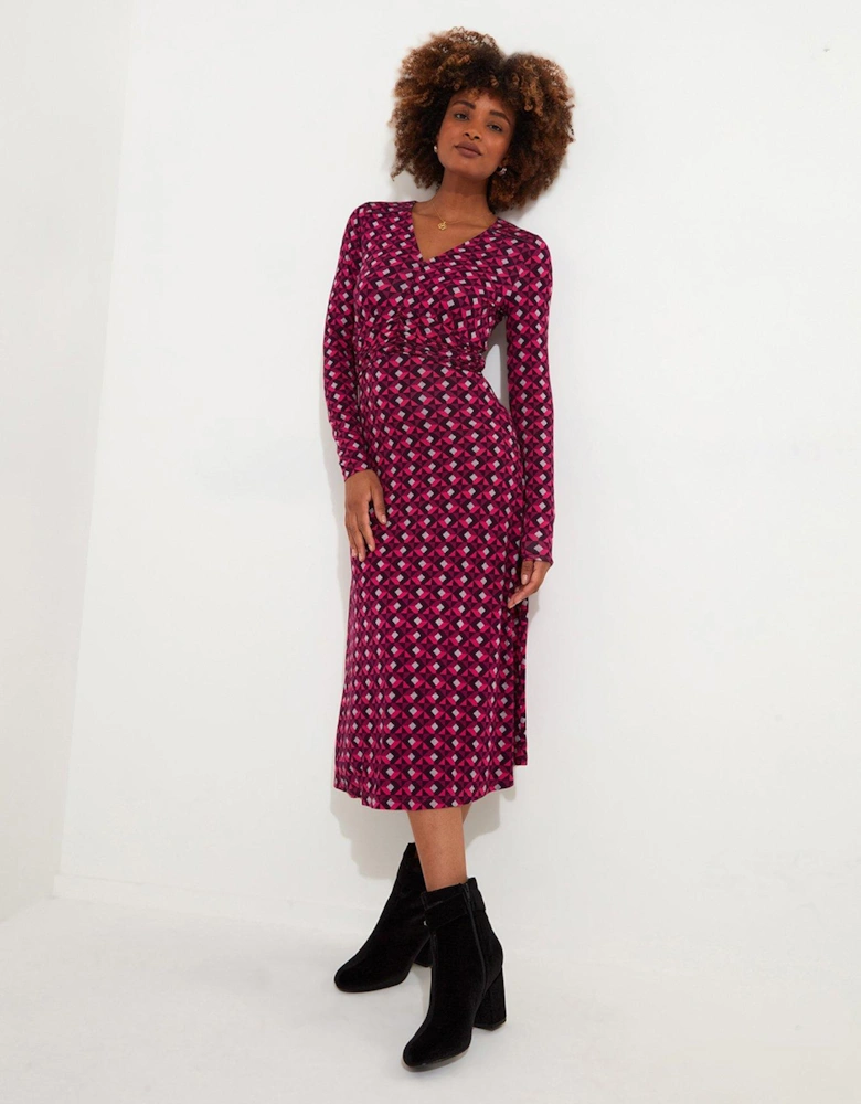 Glorious Geo Jersey Dress - Pink