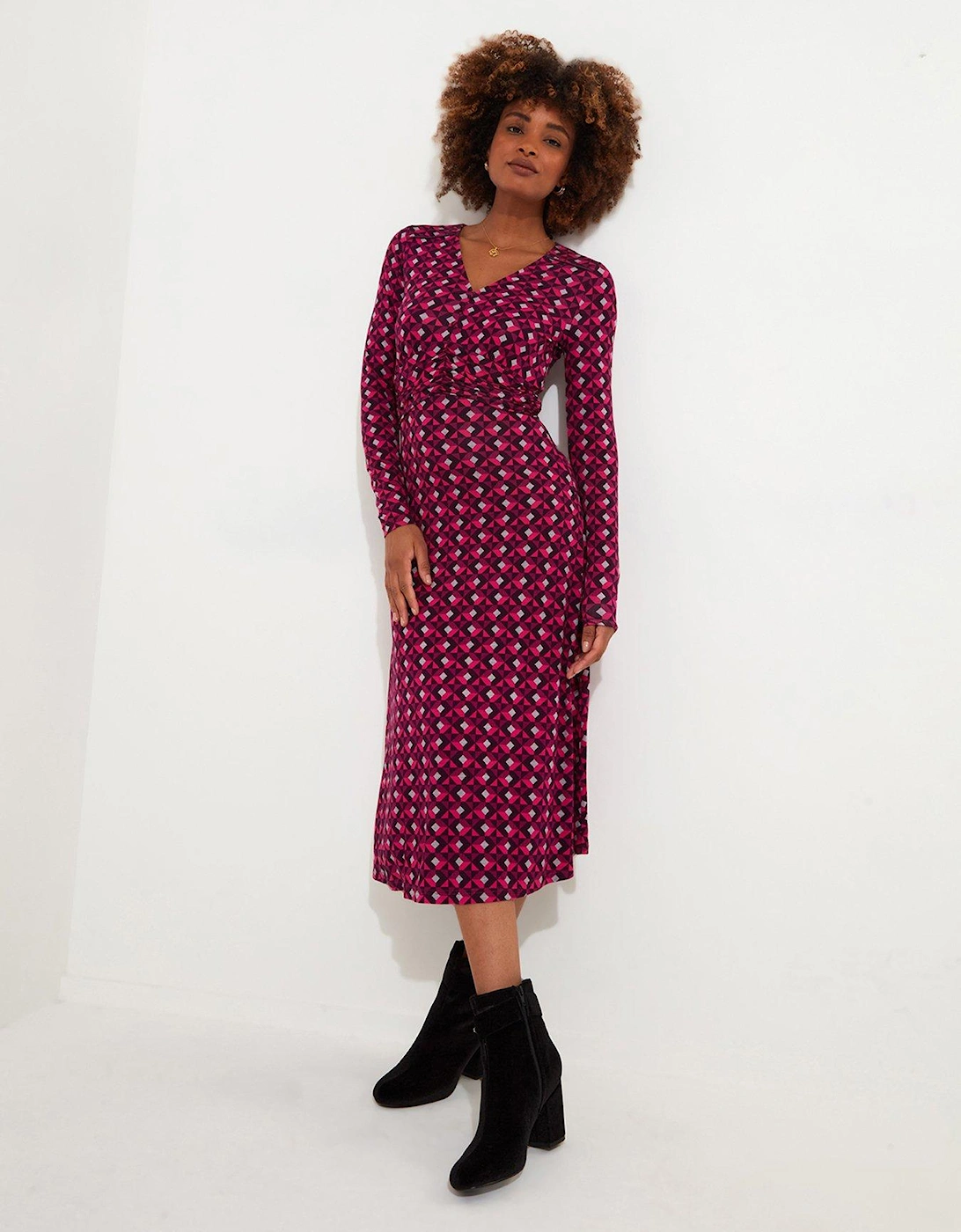 Glorious Geo Jersey Dress - Pink, 2 of 1