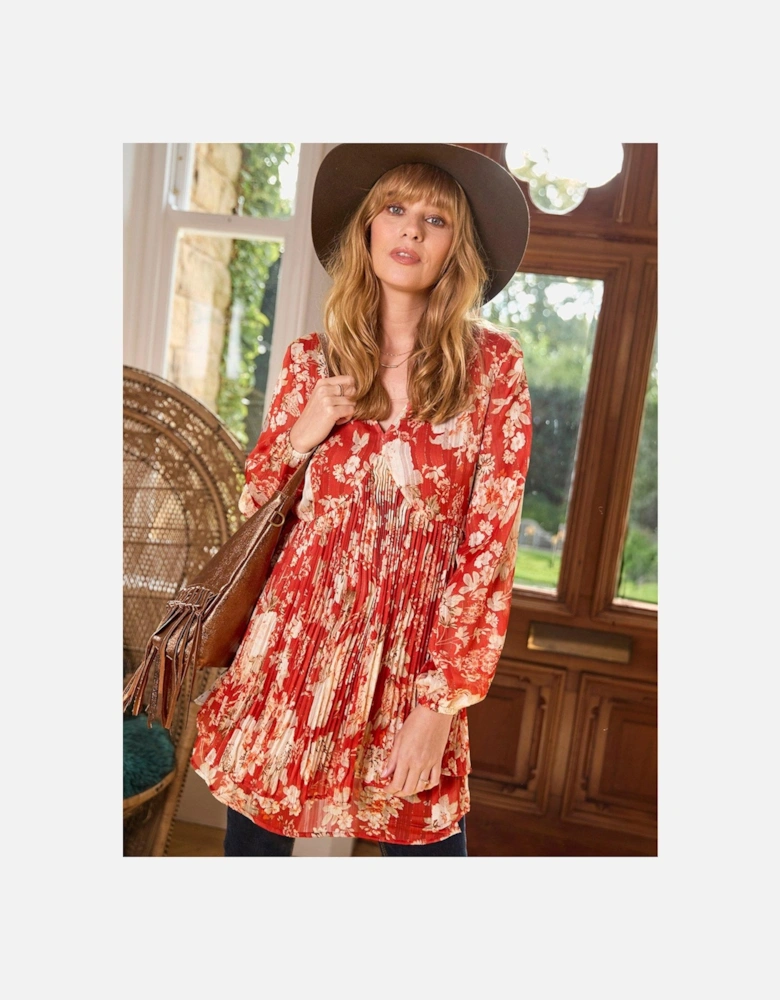 Perfectly Plisse Tunic - Burnt Orange