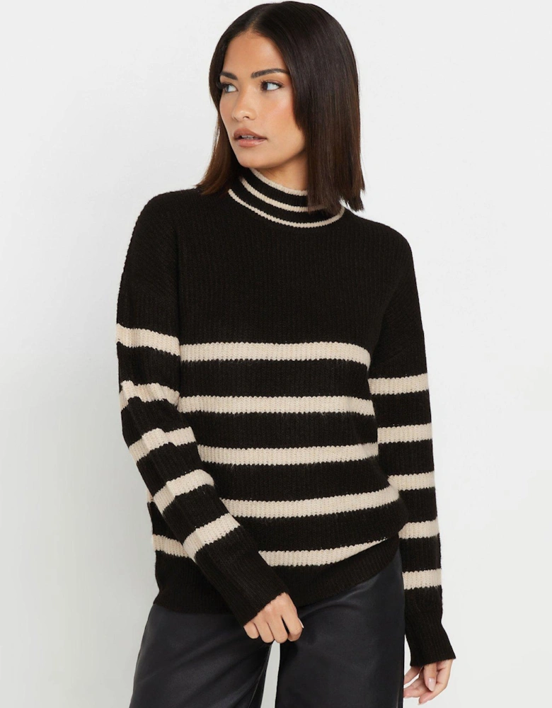 Petite Stripe Jumper - Black