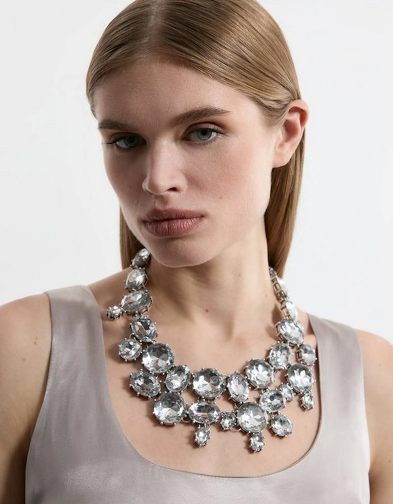 Crystal Detail Scatter Statement Necklace