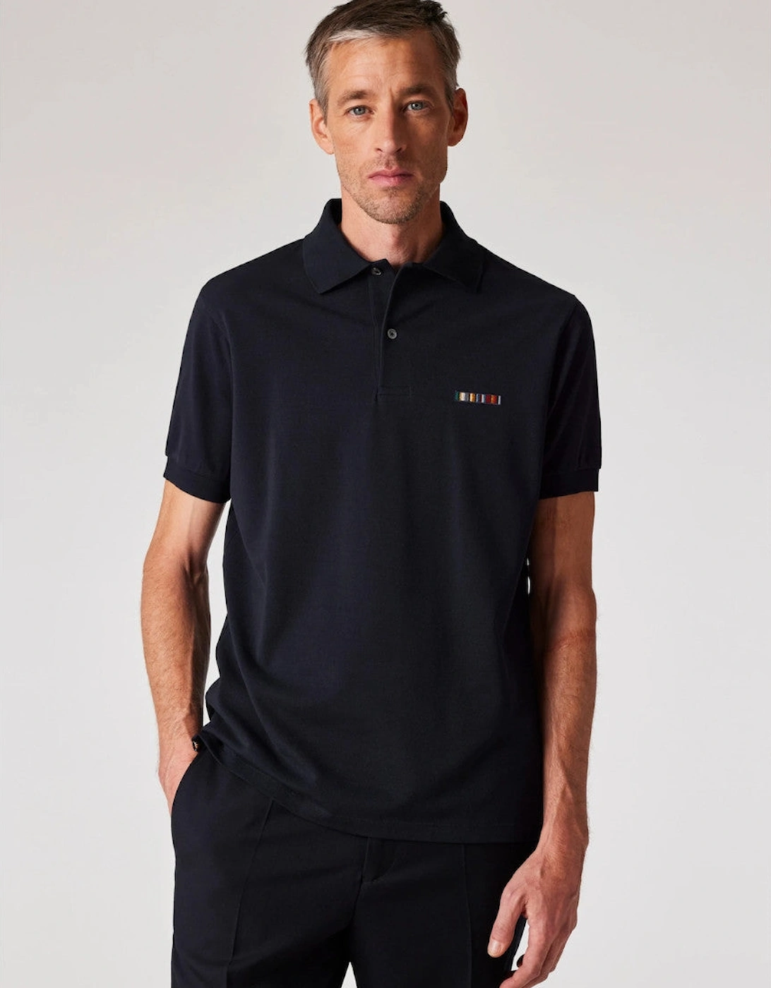 Multi Stripe Embroidered Polo Shirt 49 DK NAVY