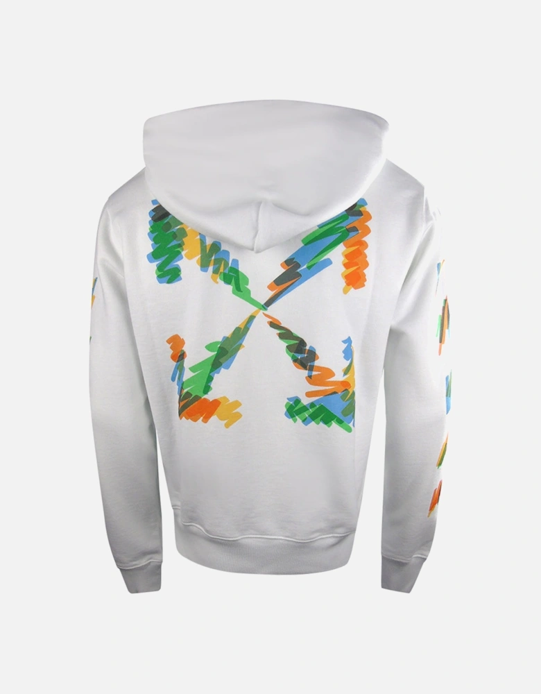 Jumbo Marker Oversized Fit White Hoodie