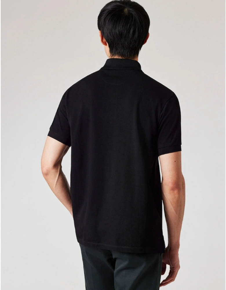 Multi Stripe Embroidered Polo Shirt 79 BLACK