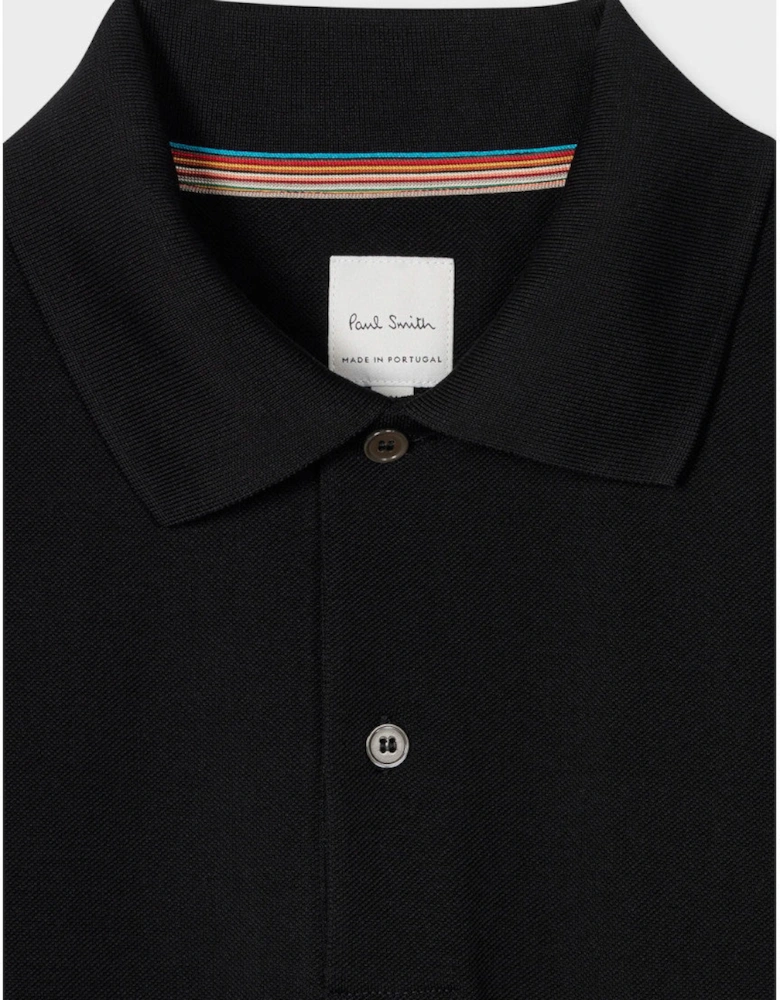 Multi Stripe Embroidered Polo Shirt 79 BLACK