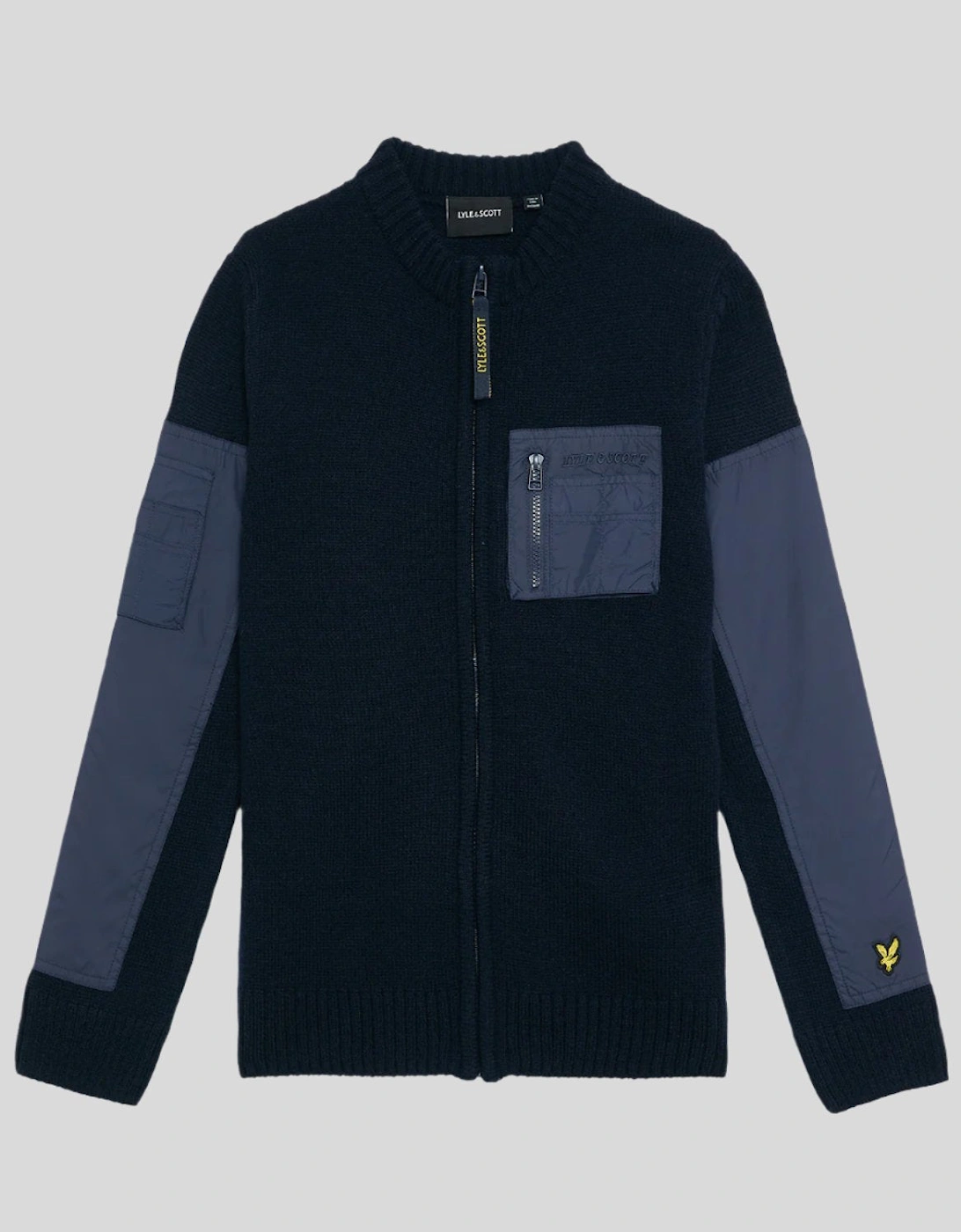 Lyle And Scott Men's Tonal Nylon Trim Cardigan - Navy - Size: 14/15 y