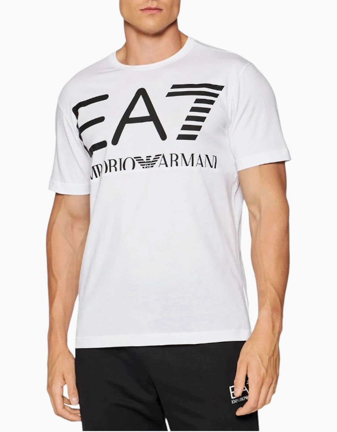 Men's EA7 6KPT23 Mens T Shirts Crew Neck Emporio Armani Tee Casual Summer Cotton Tops - White - Size: 40/Regular