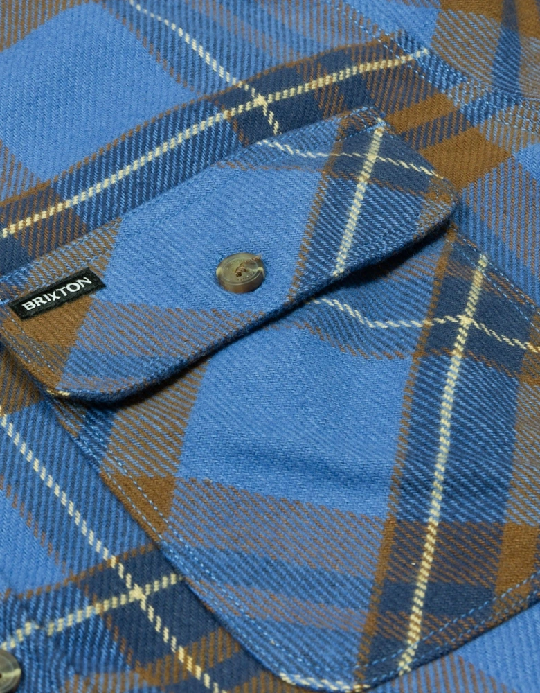 Bowery Long Sleeved Shirt - Bijoue Blue/Pinecone Brown