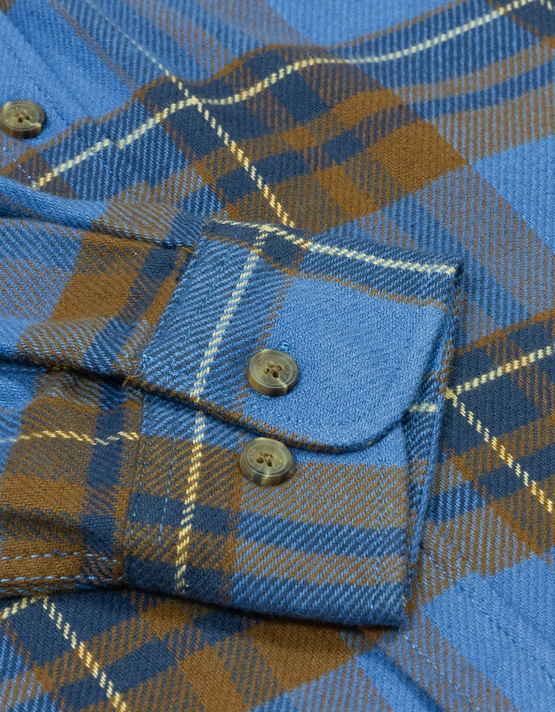 Bowery Long Sleeved Shirt - Bijoue Blue/Pinecone Brown