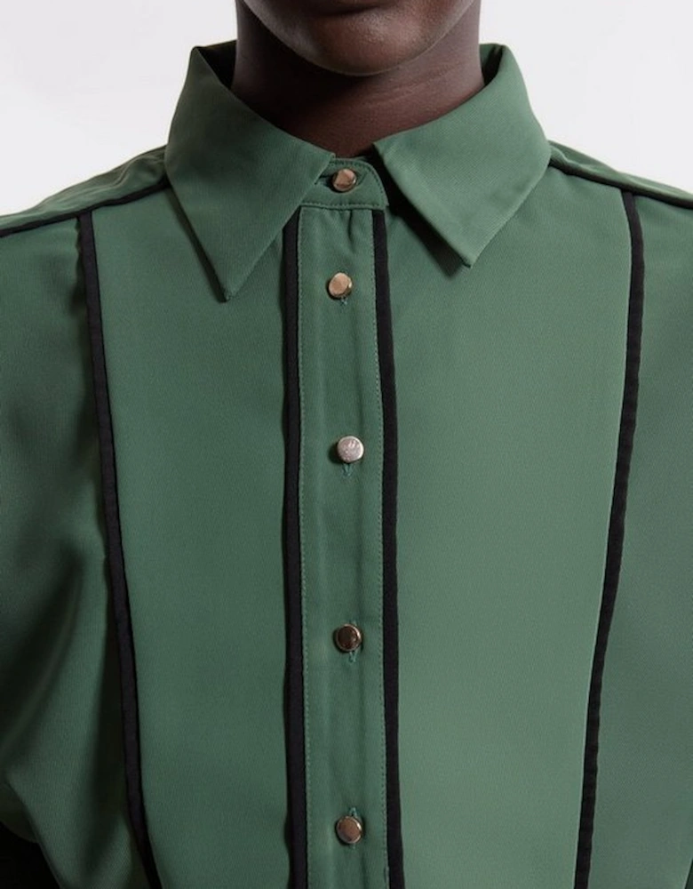 Twill Contrast Detail Woven Shirt