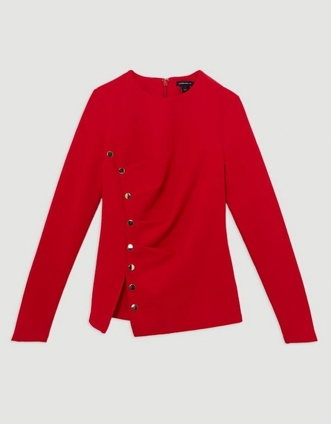 Ponte Tuck Long Sleeve Top