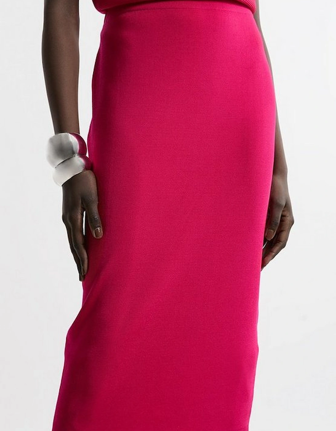 Polished Slinky Knit Pencil Skirt