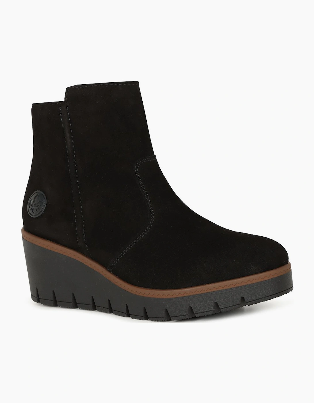 Rieker Women's Black Connecticut Wedge Heel Boots - Size: 6.5