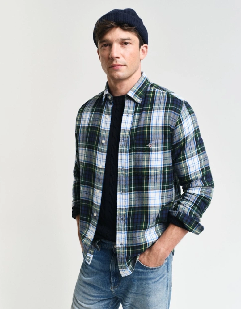 Mens Regular Fit Checked Flannel Shirt