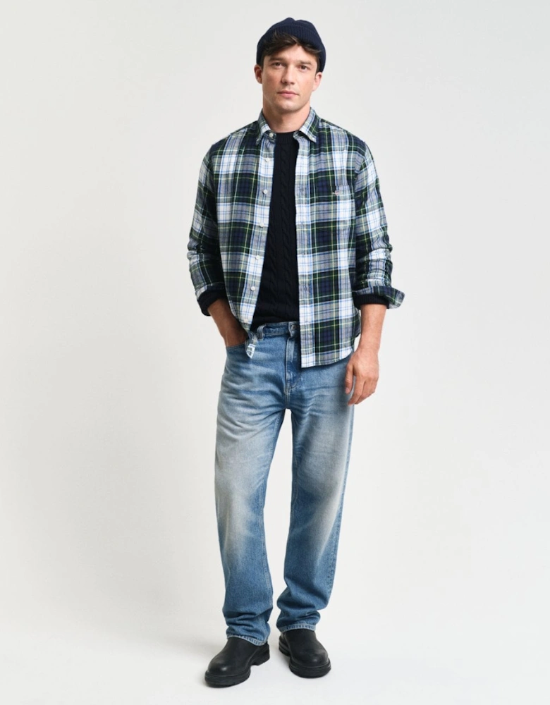 Mens Regular Fit Checked Flannel Shirt