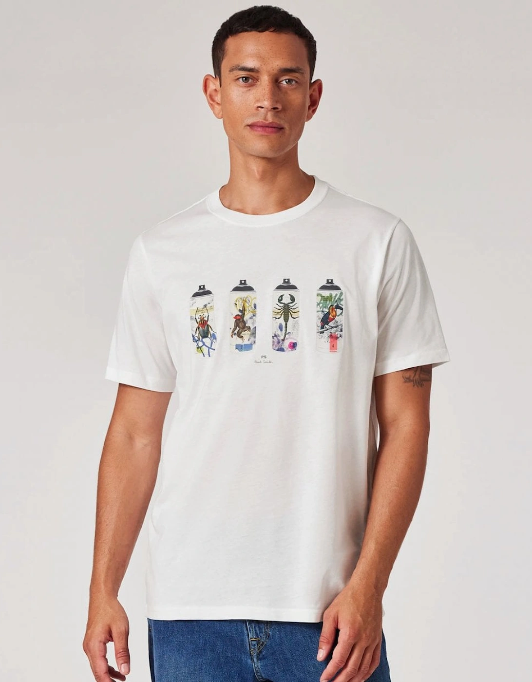 PS Mens Regular Fit Animal Spray Cans T-Shirt, 4 of 3