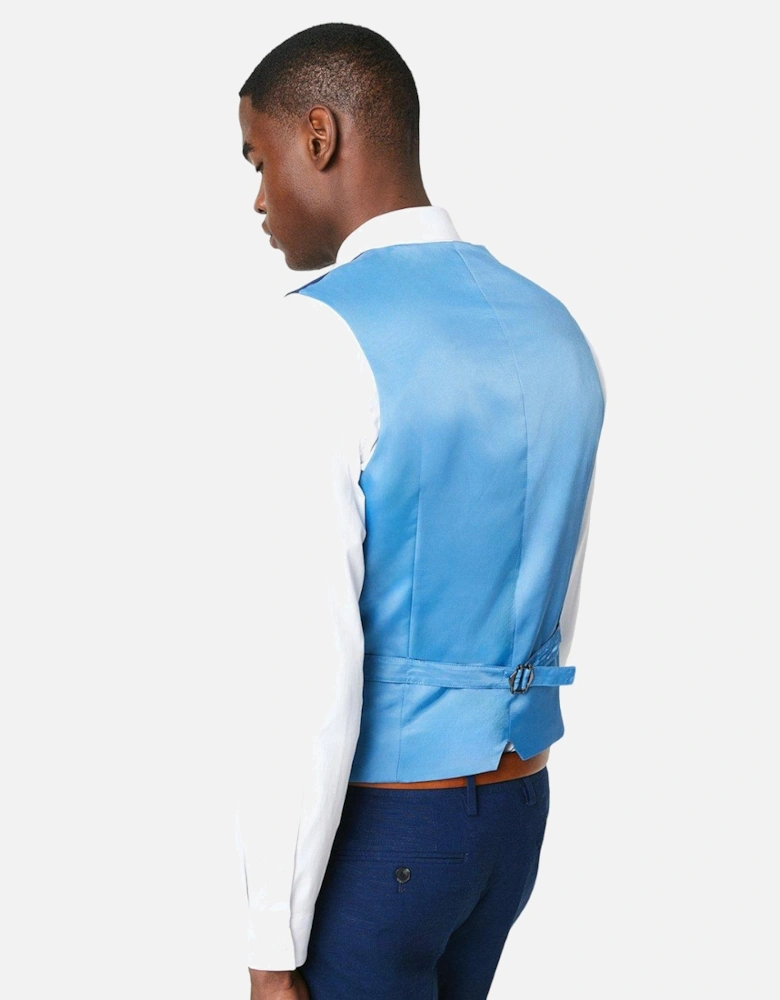 Mens Linen Tailored Wedding Waistcoat