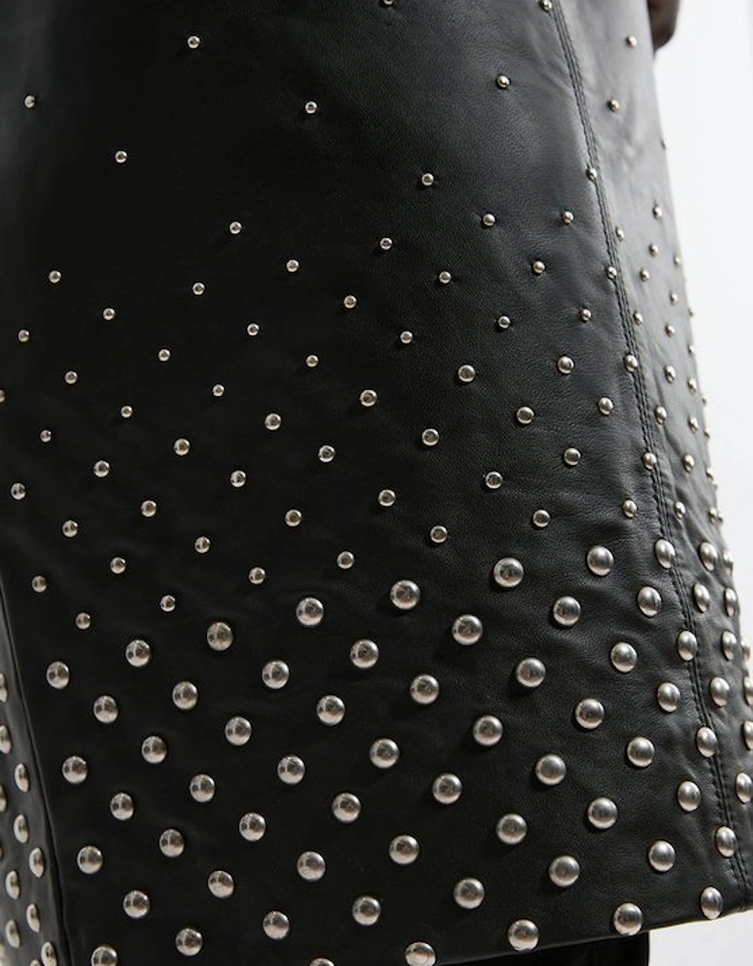 Studded Leather Pencil Skirt