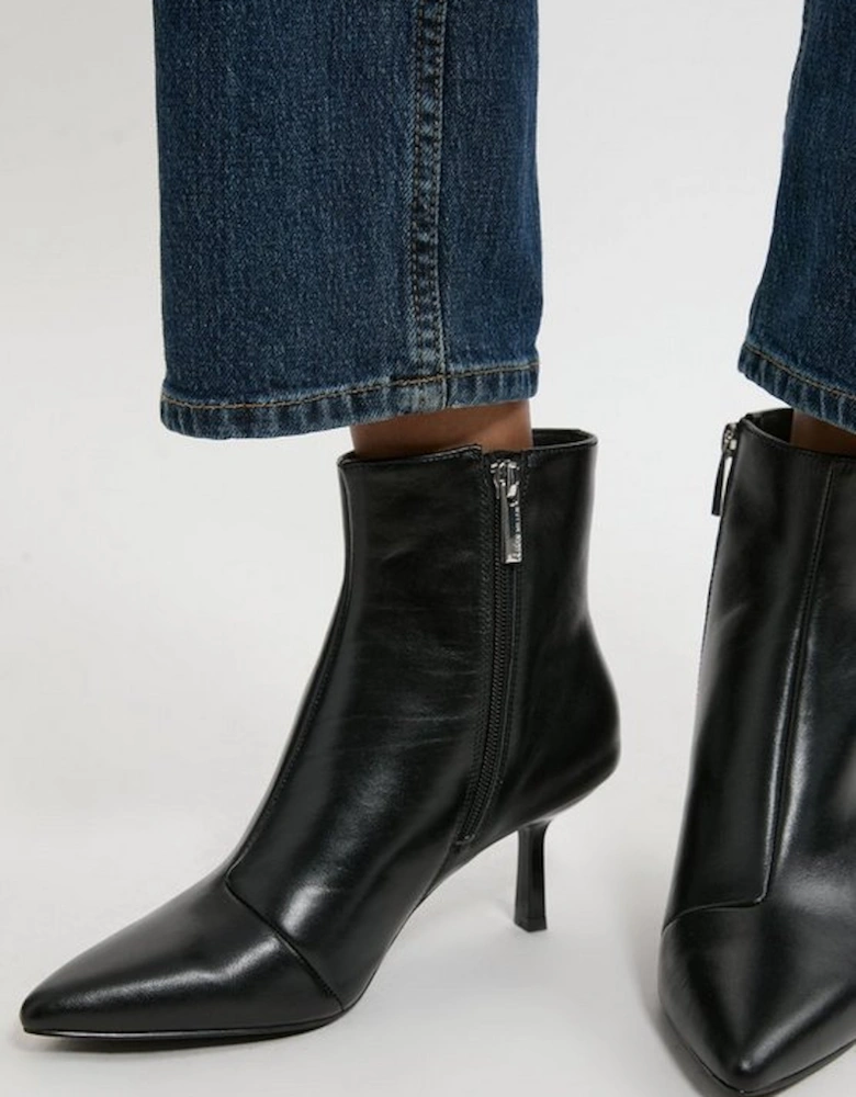 Leather Heeled Ankle Boot