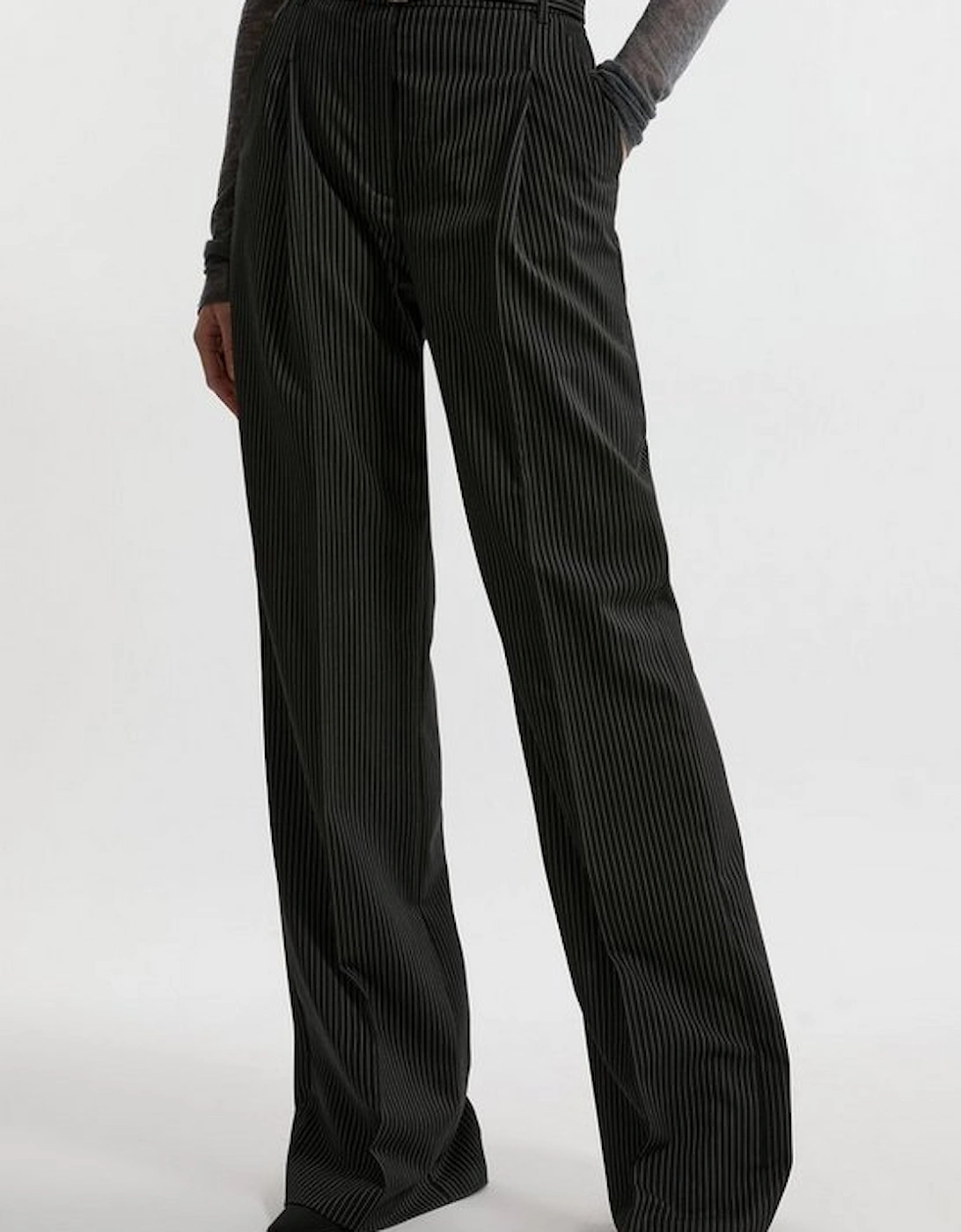 Pinstripe Tailored Detail Trouser