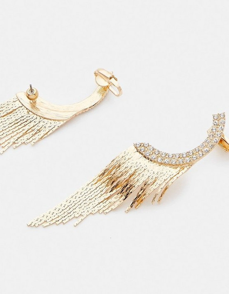 Gold Drop Ear Cuff Earrings